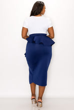 Load image into Gallery viewer, Peplum Midi Skirt - Plus