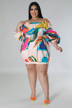 Load image into Gallery viewer, Abstract Floral Bubble Dress Plus